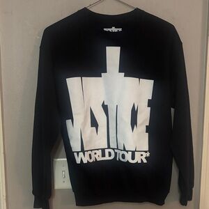 Justin Bieber Justice World Tour Black and White Crewneck Sweater